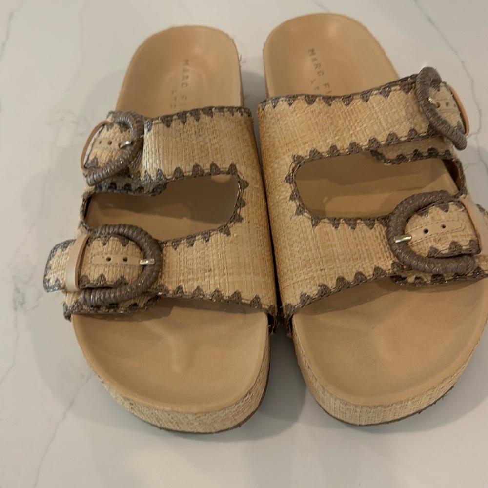 Marc Fisher raffia sandal Sz 10